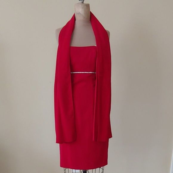 NWT Faviana Red Short Dress Style #4744 - Picture 2 of 4